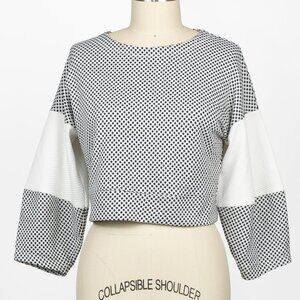 Le Poéme Firenze Boutique Oversized Black White Polka Dot Crop Top XS